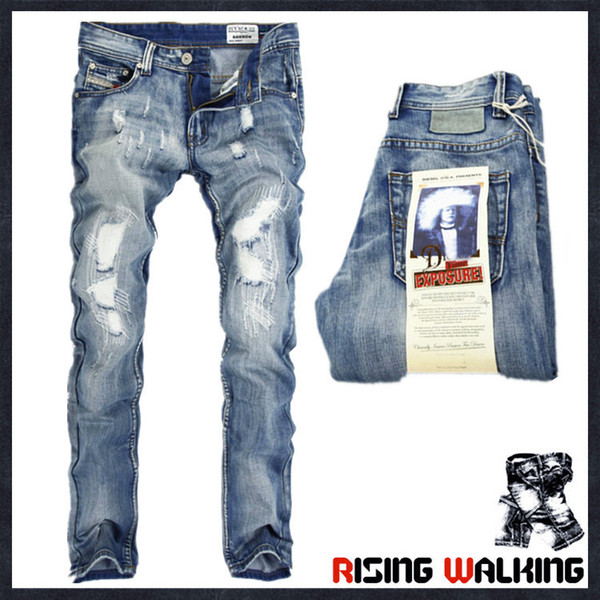 Wholesale Italy Fashion Designer Men's Jeans Brand Ripped Jeans For Men Casual Business Pants