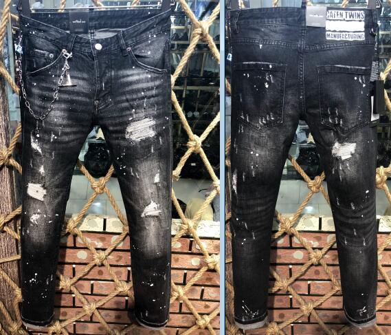 new jeans for men ripped holes jeans Motorcycle Biker Denim pants Men Brand fashion Designer Hip Hop Mens Jeans