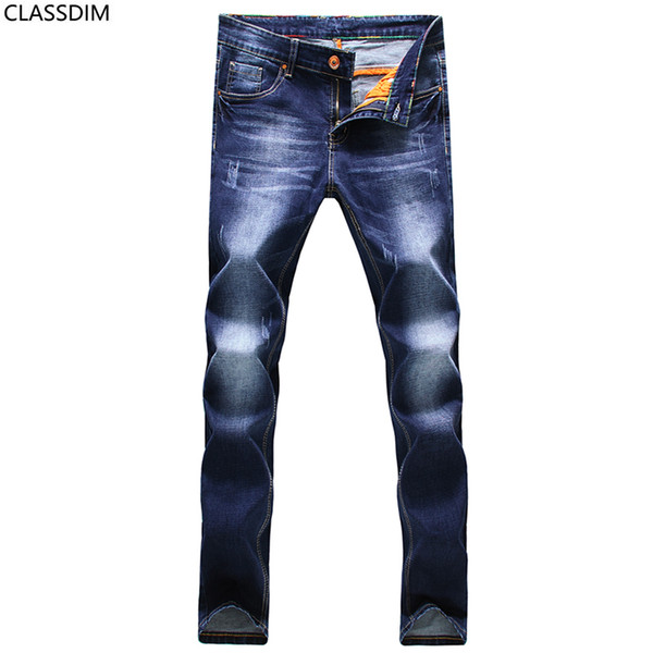 Men's cotton straight jeans Men's four seasons simple feet jeans Blue Dark blue Black three color options Size 27-36