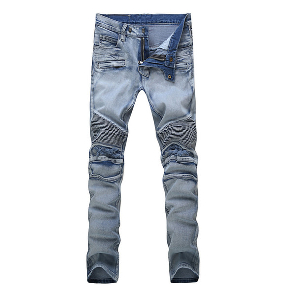 Balmain Mens jeans Men Designer jeans Distressed Motorcycle biker jeans sizes 29-42 Rock revival Skinny Slim Ripped Straight Denim pants