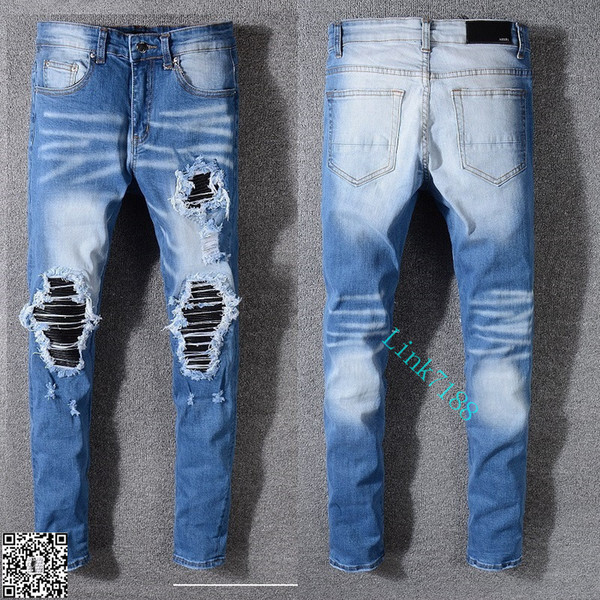 mens designer jeans for men fashion high quality patch holes biker red jeans male classic mens clothes 1.1-32