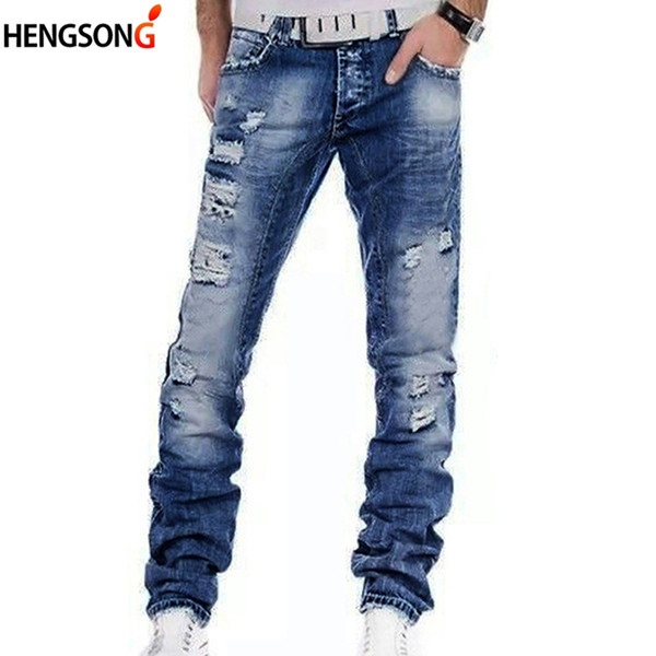 Men Jeans Brand Men Clothing 2018 Spring Long Denim Pants Ripped Scratch Jeans Casual Long Trouser Fashion Streetswear