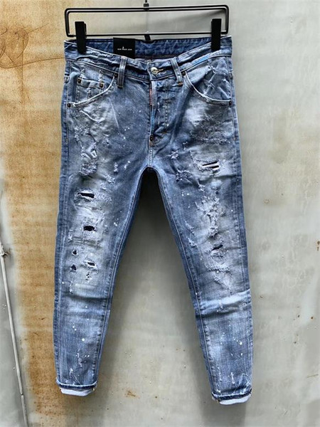 Fashion designer men's jeans Slim motorcycle Moto Biker casual men's jeans Hip Hop men's jeans W6