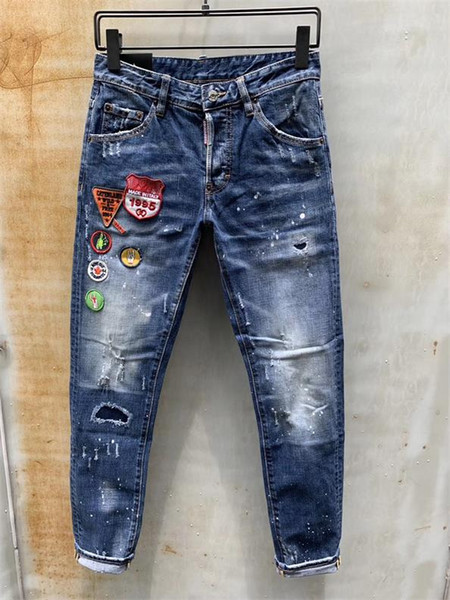 Fashion designer men's jeans Slim motorcycle Moto Biker casual men's jeans Hip Hop men's jeans W3