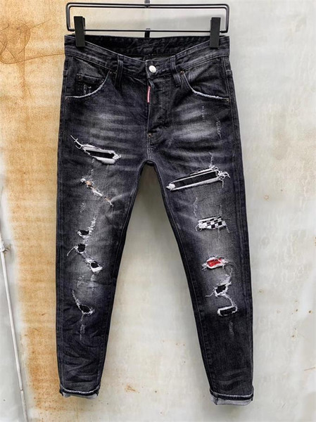 Fashion designer men's jeans Slim motorcycle Moto Biker casual men's jeans Hip Hop men's jeans W13