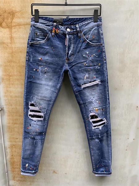 Fashion designer men's jeans Slim motorcycle Moto Biker casual men's jeans Hip Hop men's jeans W11