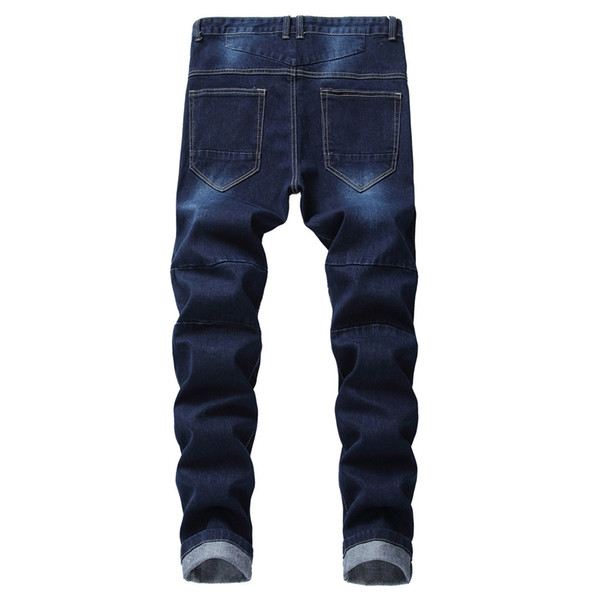 FeiTong Jeans Men clothes 2018 Jeans Male Printed Denim Cotton Vintage Wash Hip Hop Work Trousers Pants