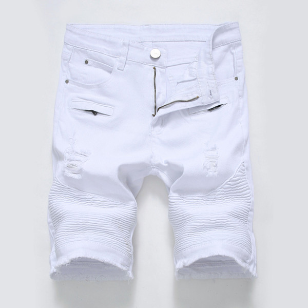 NEW high street shorts Hip hop fashion summer male short jeans Soft and comfortable hole shorts jeans