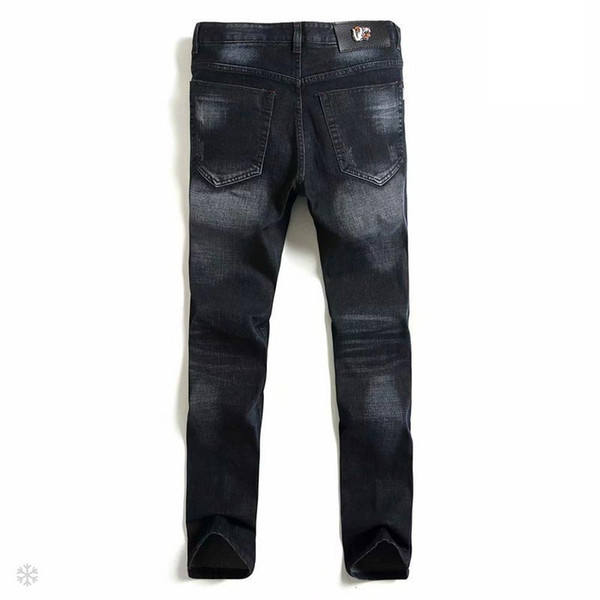 Designer Fashion Brand Men's Fashionable Ripped Distrressed Denim Jeans Men's Trendy Fashion Solid Style with Durable Material Jeans