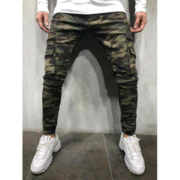 Fashion Men Trousers Casual Camouflage Pants Work Cargo Army Camo Combat Plus Size Pant Hip Hop Style Streetwear