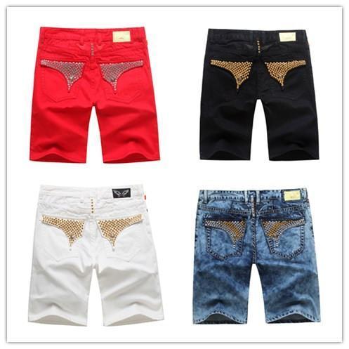 2017 new Wholesale-Free Shipping Summer Men's Designer Short Jeans Mens Robin Jean Cowboy Denim Short Pants