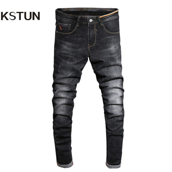 2017 Autumn Jeans Men Black Skinny Denim Pants Fashion Desinger Clothing Cotton High Stretch Slim Fit Long Trousers Man Homme 38