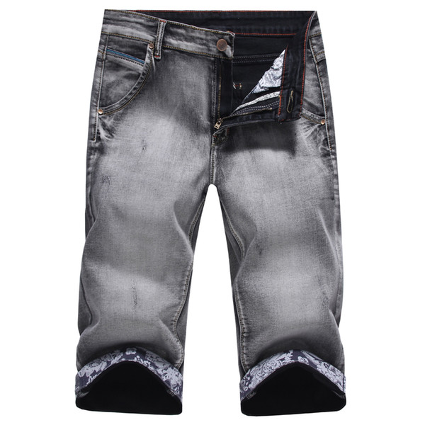 2016 New Arrival Fashion Mens Jeans Water-washed Straight denim shorts men Light Gray jeans shorts for men Wholesale