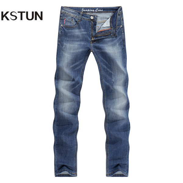 KSTUN Men's Jeans Summer Thin Casual Slim Skinny Jeans Stretch Denim Pants Trousers Classic Cowboys Young Man Jean Male Homme 38