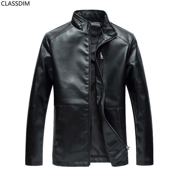 Autumn And Winter Men's Casual Personality Leather Jacket Men's Pure Color Classic Worn Motorcycle Leather Jacket 3 Colors Size M-3XL