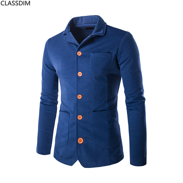 Men's casual jacket lapel solid color Men's single-breasted Chinese wind jacket Casual fashion Skinny jacket 4 colors Size M-2XL