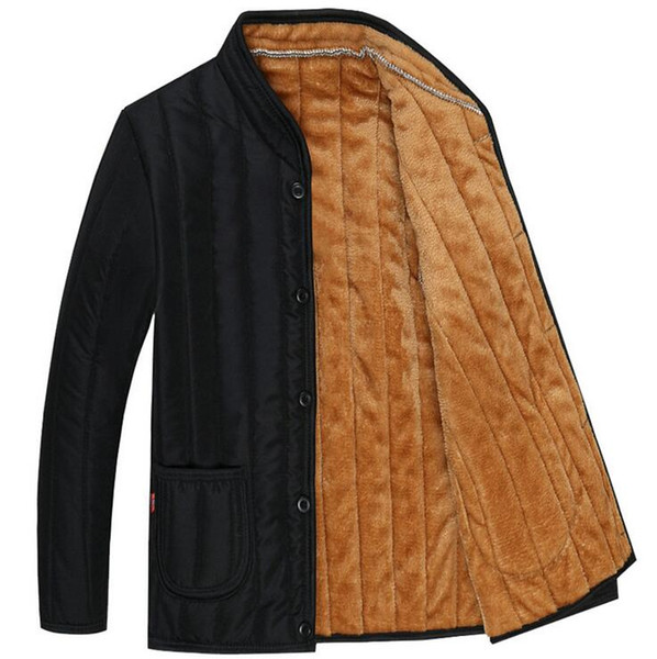 Men's Autumn And Winter New Thick Cotton Jacket Liner Warm Jacket Middle-aged Men's Cold Jacket Asian Size XL-3XL