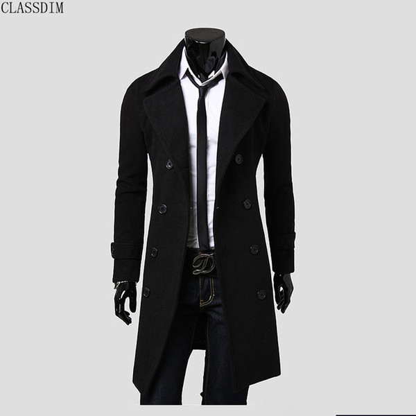 Men's Autumn And Winter Season Brand Coat Men's Fashion Coat Solid Color Slim Skinny 3 Colors Size M-3XL