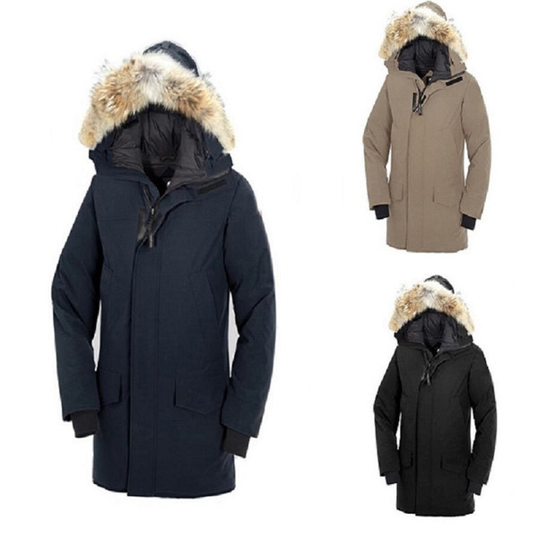 Winter Fourrure Down Parka Homme Jassen Chaquetas Outerwear Big Fur Hooded Fourrure Manteau Canada Down Jacket Coat Hiver Doudoune