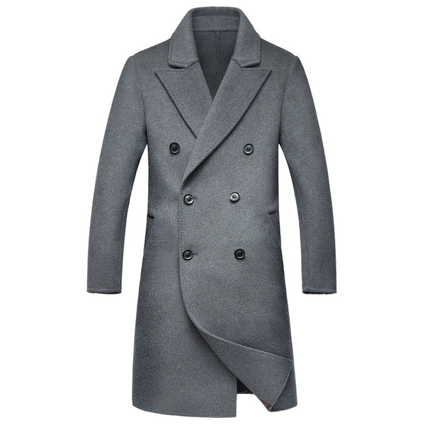 Shanghai Story Autumn Winter New Long Men Coat Excellent Quality Elegant Double Breasted Long Trench Coat 3 Color