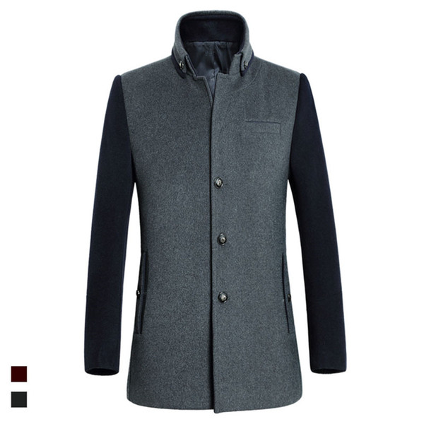 Shanghai Story Jacket Brand Designer Slim Fit Masculina Fashion Autumn Winter Mid Length Single Breasted Men Coats Factory Direct 2 color