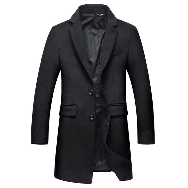 Shanghai Story Mens Overcoat Wol Long Wool Coat Men Business Casual Style Slim Fit Fashion Young Men 4 Colors