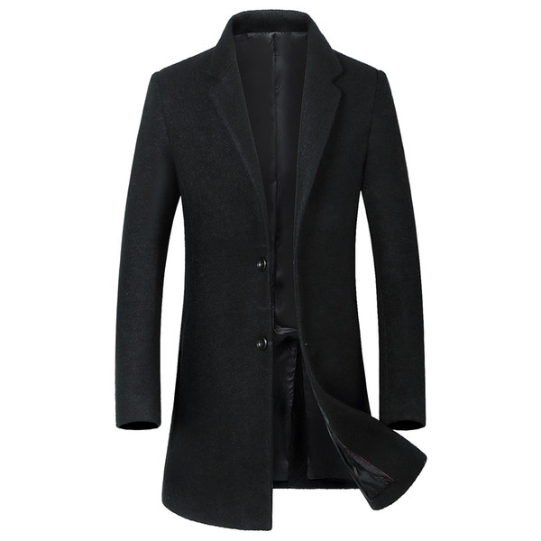 Shanghai Story New Sale Men's Notch Lapel Single Breasted Winter Long Wool Coat Trench Coat