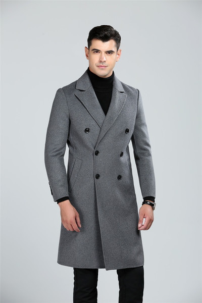 Shanghai Story Fall Winter Men High Quality Brand Men Wool Coats Men Warm Double Breasted Overcoat Mens Cashmere Coat