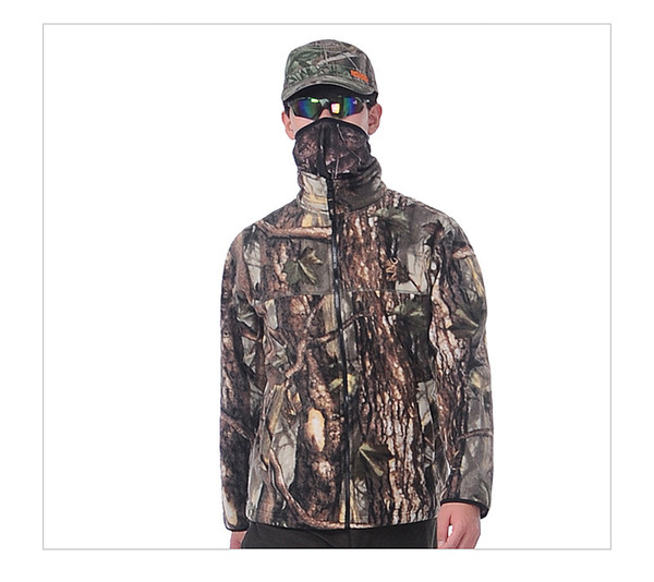 Shanghai Story Outdoor Fleece Jacket Autumn Men Long Sleeve Camo Jacket