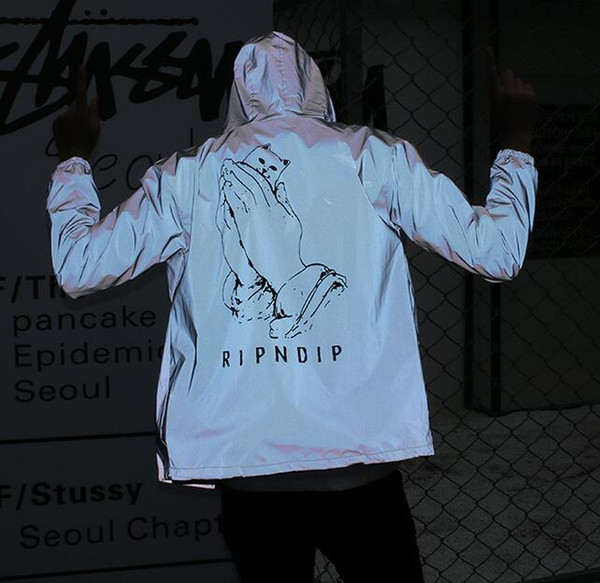 RIPNDIP Designer Men Teenager Jacket Spring Autumn Casual Street 3M Reflective Jackets