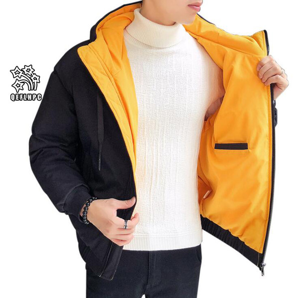 2018 Men cotton padded clothes Keep warm in winter Cotton-padded jacket Men thick coat Loose style Men's Down & Parkas Coats Hooded XXC142