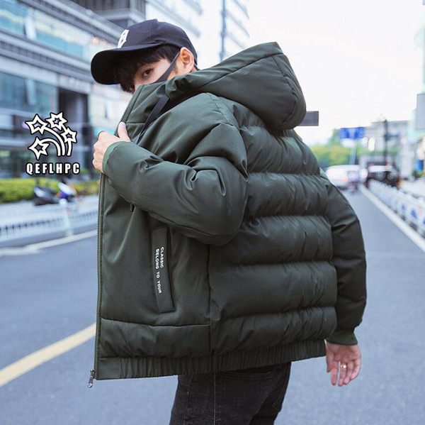 2018 Men cotton padded clothes Keep warm in winter Cotton-padded jacket Men thick coat Loose style Men's Down & Parkas Coats Hooded EER458