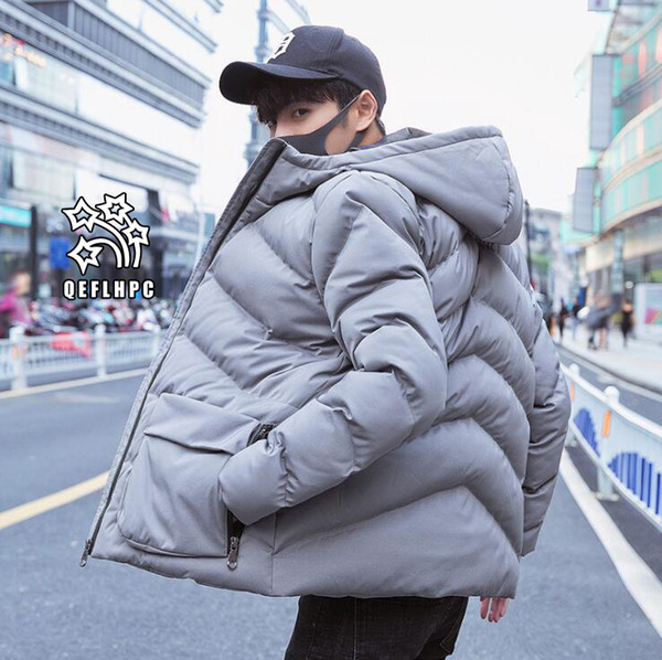 2018 Men cotton padded clothes Keep warm in winter Cotton-padded jacket Men thick coat Loose style Men's Down & Parkas Coats Hooded TTY363