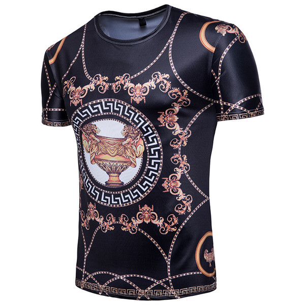 Male 2019 Luxury Tshirts Summer Printed Ver O-neck Short Sleeved Tees Casual Tops