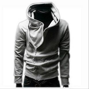 New Fashion Men's Autumn Casual Jackets Stand Collar Hoodied Sweatshirts Thick Solid Pullover