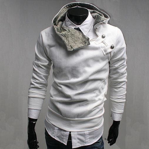 Men's Autumn and Winter Hoodies Fashion Casual Slim Plus Sizes Solid Pullovers Buttons Creed Hoodies Sweatshirt Outerwear Pullove