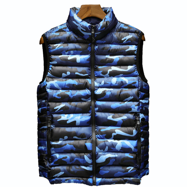 2019 Camouflage Vest Men New Stylish Autumn Winter Warm Sleeveless Jacket Waistcoat Slim Fit Men's Vest Fashion Casual Coats Men