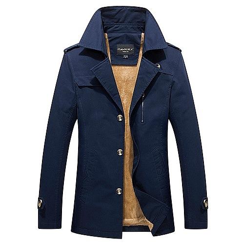 Autumn and winter men plus velvet jacket big yards casual clothes stylish men's windbreaker cotton washed comfortable