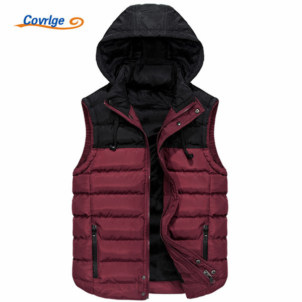 Covrlge NEW Autumn Winter Men Warm Comes with High Quality Music Headphones Vest Detachable Cap Femme Sleeveless Jacket MWB007