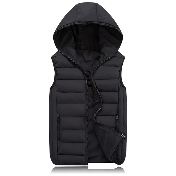 Casual Coats Spring Warm Sleeveless Jacket for Men Fashion Hooded Male Winter Vest Light Plus Size 4XL Mens Work Vests Waistcoat