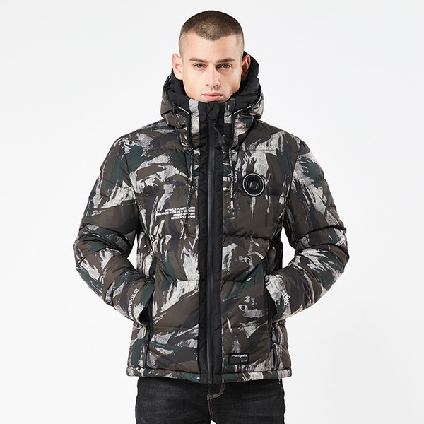 4XL Camouflage Men Winter Jacket Brand Fashion Printing Male Coats Warm Casual Parka Coat Mens Thick Outwear Clothing AF31