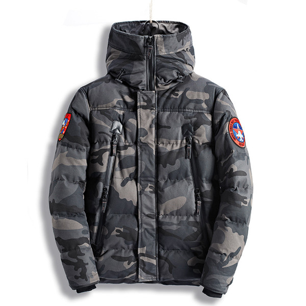 YF Men Jacket Winter Parkas Motorcycle Jacket Pilot Army Coat Outerwear Hooded embroidery