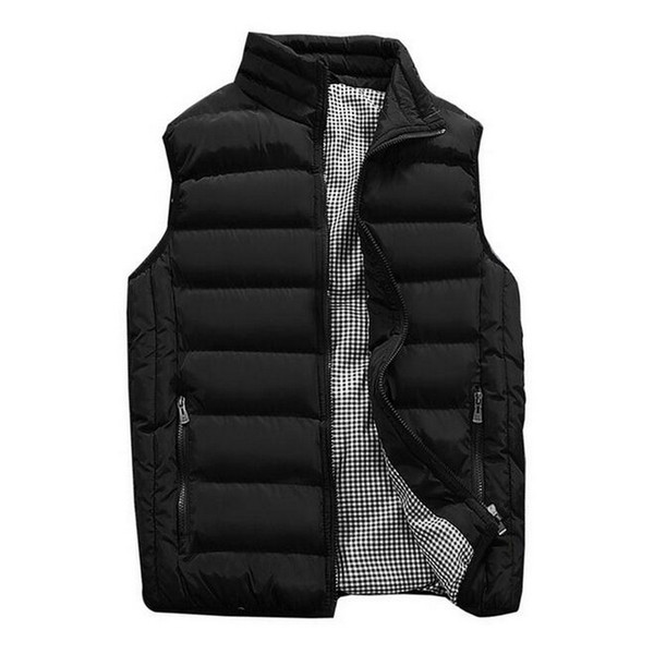 2019 Fashion Sleeveless Jacket Men Thickening Cotton Vest Winter Waistcoat Men Casual Windbreaker Coats Spring Male Waistcoat