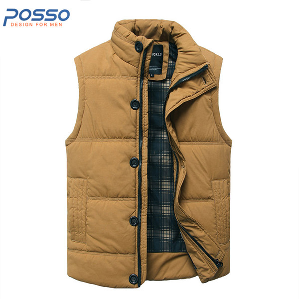 Sleeveless Waistcoat Jacket Men 2018 Vintage Solid Women Puffer Vest Jacket Winter Cotton-Padded Casual Outwear Male Coats Warm