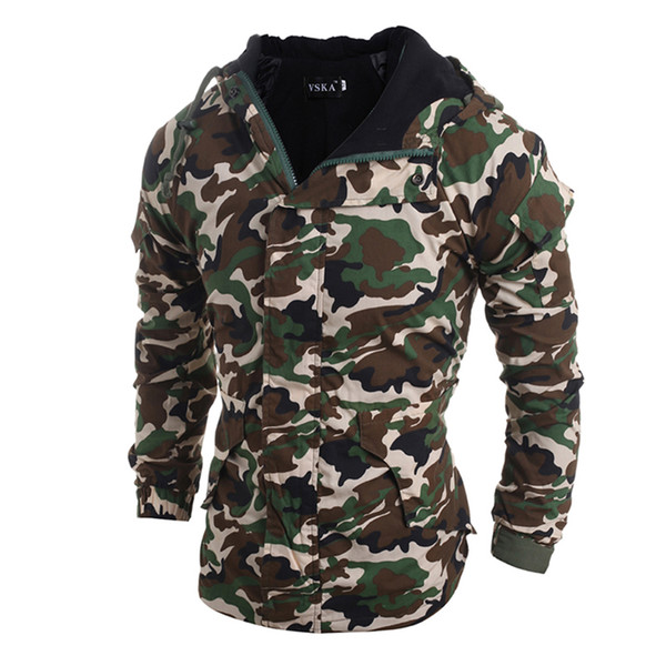 New Fashion Autumn Jacket Men Warm Outerwear Camouflage Hooded Coat Men Cotton-padded Jackets HO903509