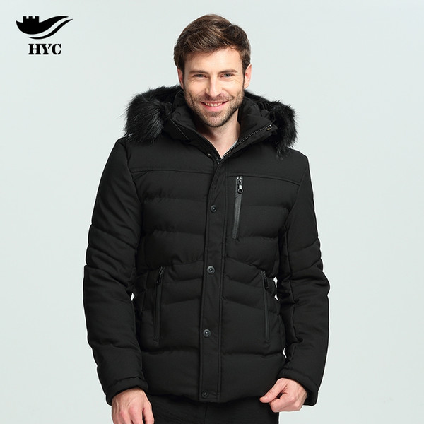 HAI YU CHENG Parkas Winter Jacket Men Big Size Mens Windbreaker Nylon Long Coat Fur Hooded Jackets Male Cotton Padded Men Parka