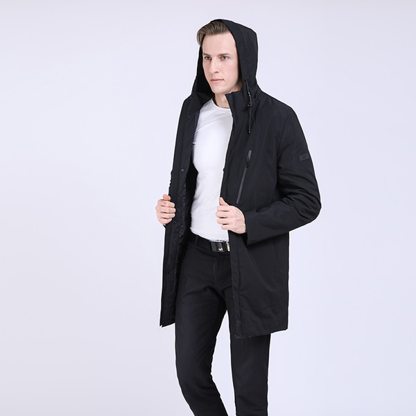 TALIFECK Mens New Spring and Autumn Fashion Outerwear Solid Long Brand Clothing Fashion zipper Male Jacket Men's Casual