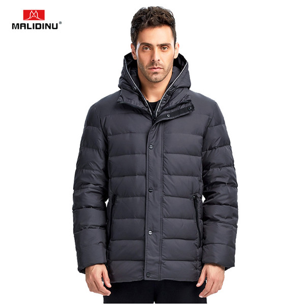 MALIDINU Down Coat Men Winter Down Jacket Brand Thick Warm Winter Coat Duck Jacket Hooded Plus Size Russian Style -30C