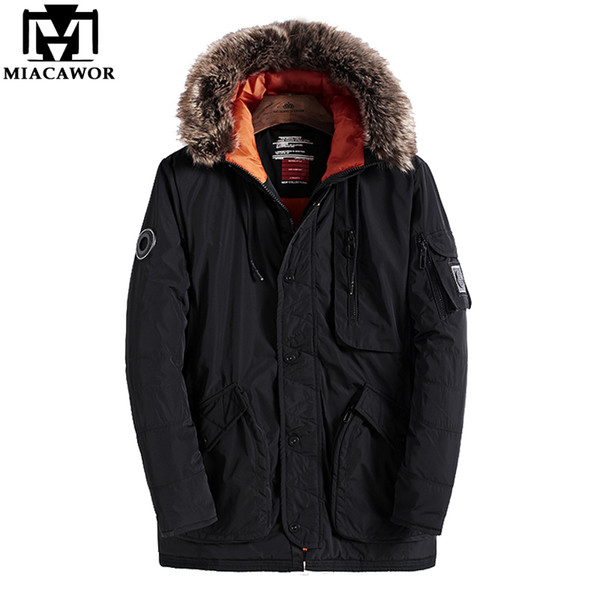 New 2018 Thick Warm Men Parka Fur Collar Winter Jacket Coats High Quality Hooded Windproof Down Jacket Overcoat J475