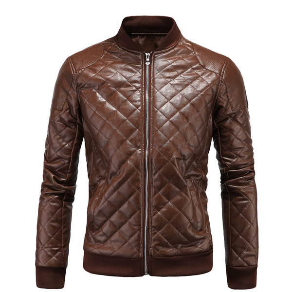 MRMT 2018 Men's Coat Jacket Men's New Stand Collar Leather Leather Jacket